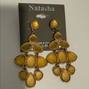 Natasha Couture Yellow Teardrop Earrings